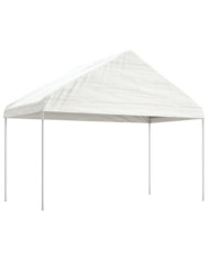 Belvédère avec toit blanc 4,08x2,23x3,22 m polyéthylène | Mobilier & Déco