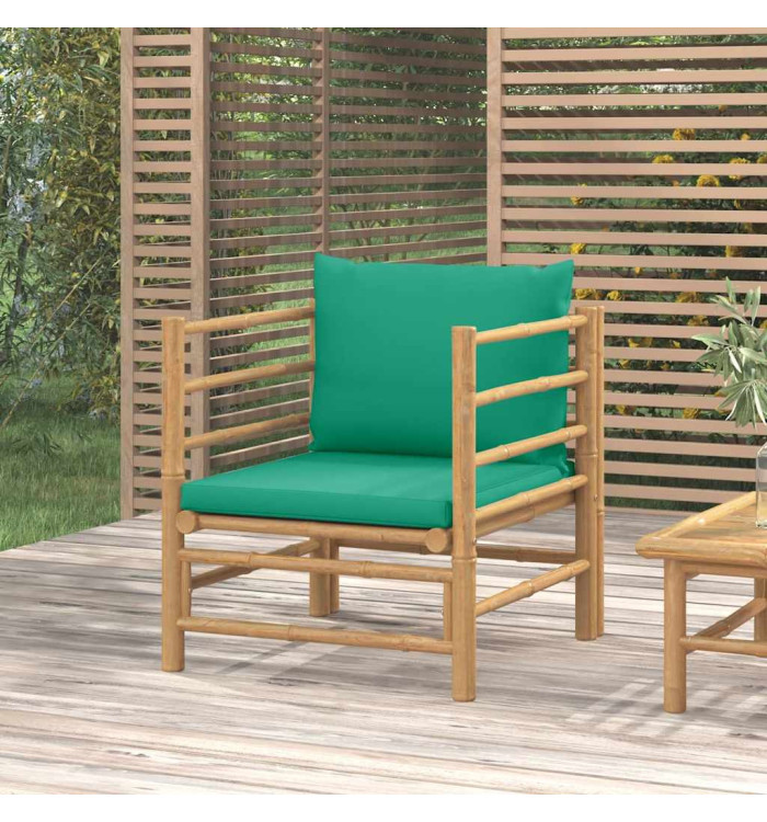 Canapé de jardin avec coussins vert bambou | Mobilier & Déco