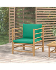 Canapé de jardin avec coussins vert bambou | Mobilier & Déco