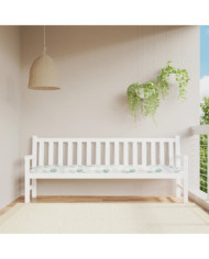 Coussin de banc de jardin motif de feuilles 200x50x7 cm tissu | Mobilier & Déco
