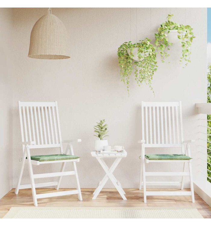 Coussins de chaise lot de 2 motif de feuilles 50x50x4 cm tissu | Mobilier & Déco