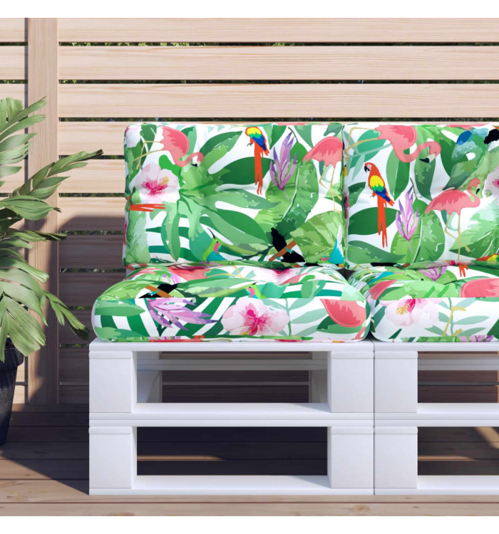 Coussin de palette multicolore 60x40x12 cm tissu | Mobilier & Déco
