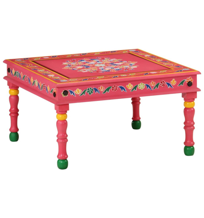 Table basse rose bois de manguier massif peint à la main | Mobilier & Déco