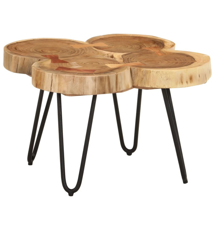 Table basse 36 cm 4 troncs bois d'acacia massif | Mobilier & Déco