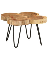 Table basse 36 cm 4 troncs bois d'acacia massif | Mobilier & Déco
