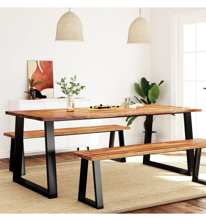 Table à manger 200x90x75 cm bois d'acacia solide à bord vif | Mobilier & Déco
