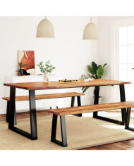 Table à manger 200x90x75 cm bois d'acacia solide à bord vif | Mobilier & Déco