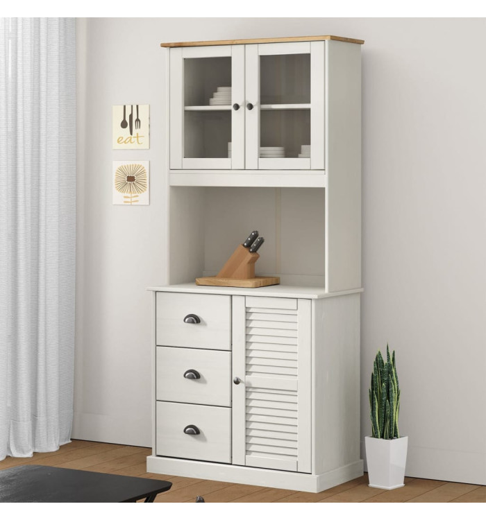 Dessus de commode VIGO blanc 78x30x100 cm bois massif de pin | Mobilier & Déco