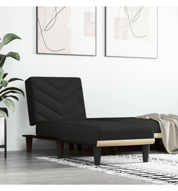 Chaise longue noir tissu | Mobilier & Déco