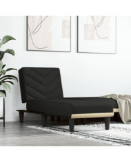 Chaise longue noir tissu | Mobilier & Déco