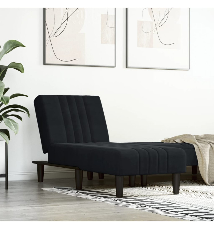 Chaise longue noir velours | Mobilier & Déco