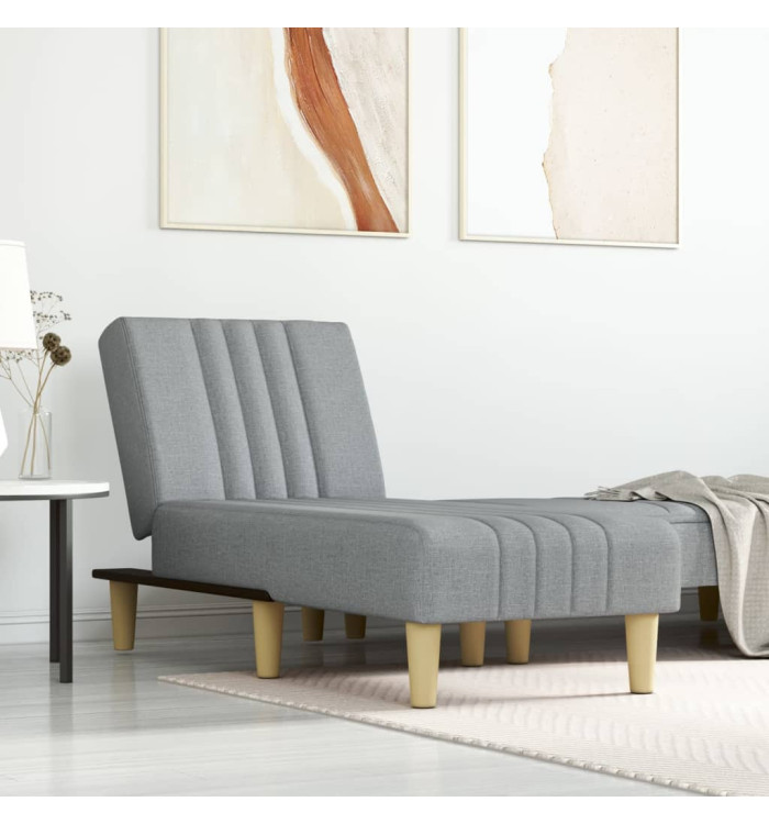 Chaise longue gris clair tissu | Mobilier & Déco