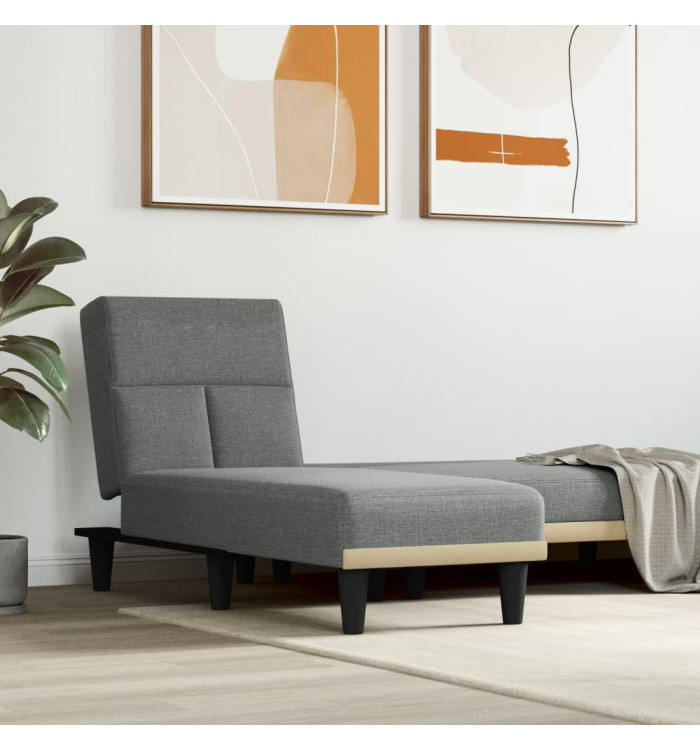 Chaise longue gris foncé tissu | Mobilier & Déco