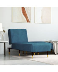 Chaise longue bleu velours | Mobilier & Déco