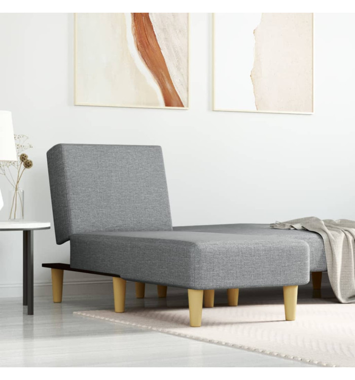 Chaise longue gris clair tissu | Mobilier & Déco