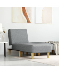 Chaise longue gris clair tissu | Mobilier & Déco