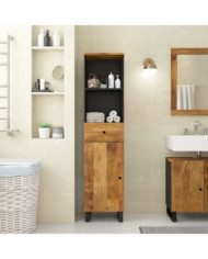 Armoire de salle de bain 38x33x160 cm bois massif de manguier | Mobilier & Déco