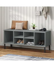 Étagère à chaussures pieds en métal Gris 106x35x45 cm Bois OSLO | Mobilier & Déco