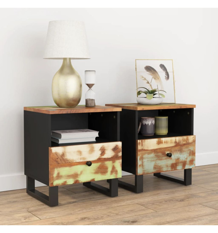 Tables de chevet 2 pcs Bois de récupération et d'ingénierie | Mobilier & Déco