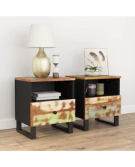 Tables de chevet 2 pcs Bois de récupération et d'ingénierie | Mobilier & Déco