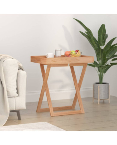 Table à plateau pliante 52x36x56,5 cm Bois massif de noyer | Mobilier & Déco