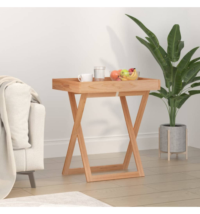 Table à plateau pliante 52x36x56,5 cm Bois massif de noyer | Mobilier & Déco