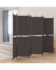 Cloison de séparation 6 panneaux Marron 300x200 cm Tissu | Mobilier & Déco
