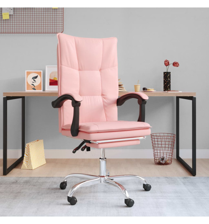 Fauteuil inclinable de bureau Rose Similicuir | Mobilier & Déco