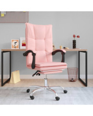 Fauteuil inclinable de bureau Rose Similicuir | Mobilier & Déco