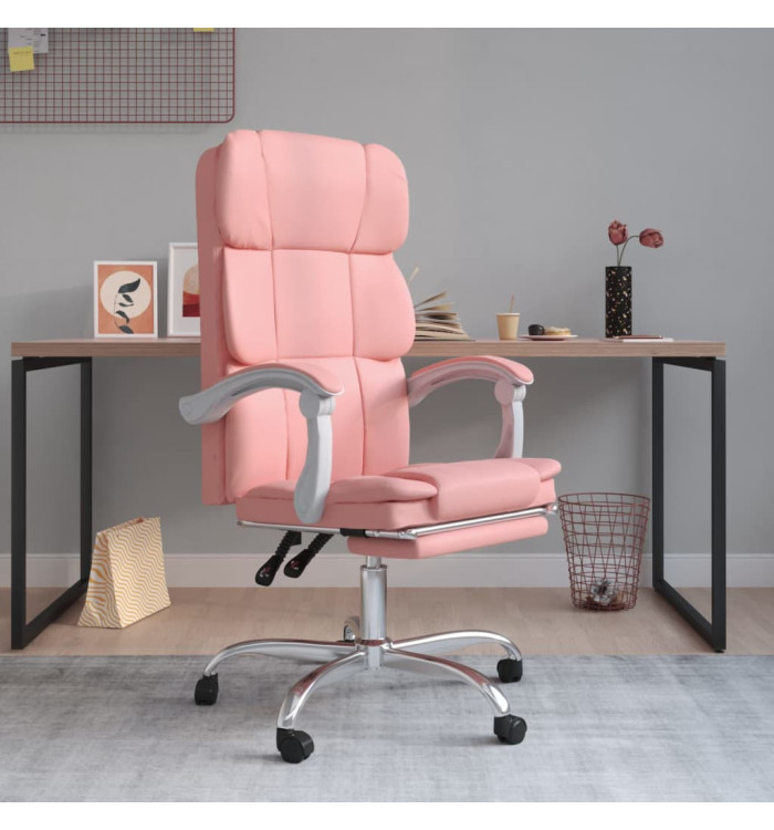 Fauteuil inclinable de bureau Rose Similicuir | Mobilier & Déco