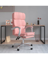 Fauteuil inclinable de bureau Rose Similicuir | Mobilier & Déco