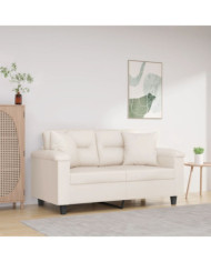 Coussins décoratifs lot de 2 Beige 40x40 cm Tissu microfibre | Mobilier & Déco