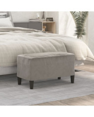 Banc Gris clair 70x35x41 cm Velours | Mobilier & Déco