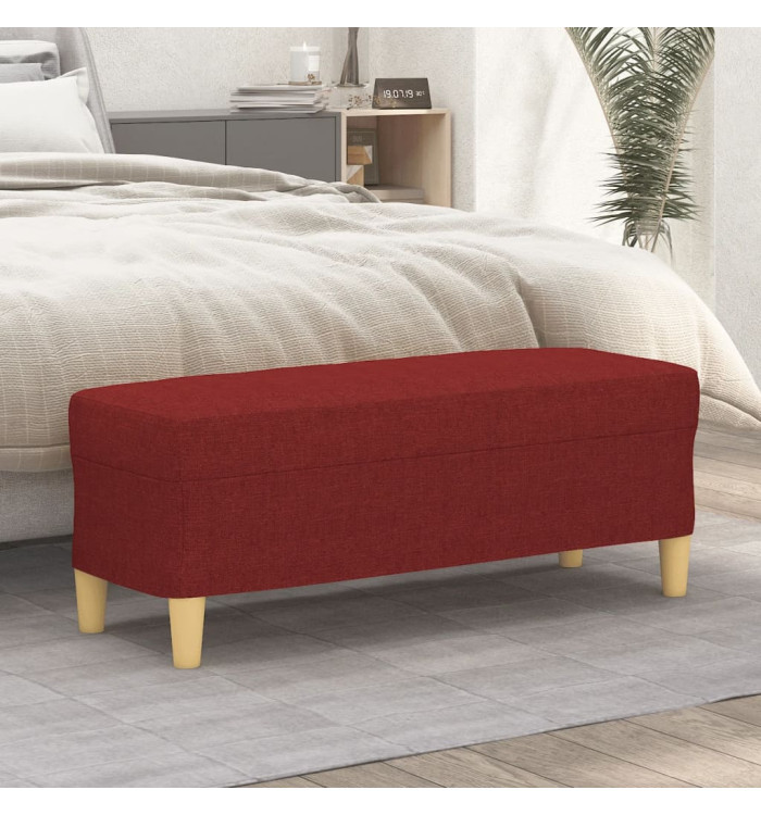 Banc Rouge bordeaux 100x35x41 cm Tissu | Mobilier & Déco