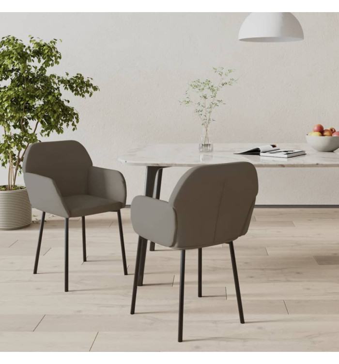 Chaises à manger lot de 2 gris foncé velours | Mobilier & Déco
