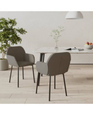Chaises à manger lot de 2 gris foncé velours | Mobilier & Déco