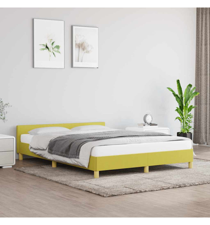 Cadre de lit sans matelas vert 140x190 cm tissu | Mobilier & Déco