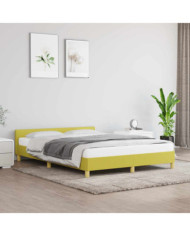Cadre de lit sans matelas vert 140x190 cm tissu | Mobilier & Déco