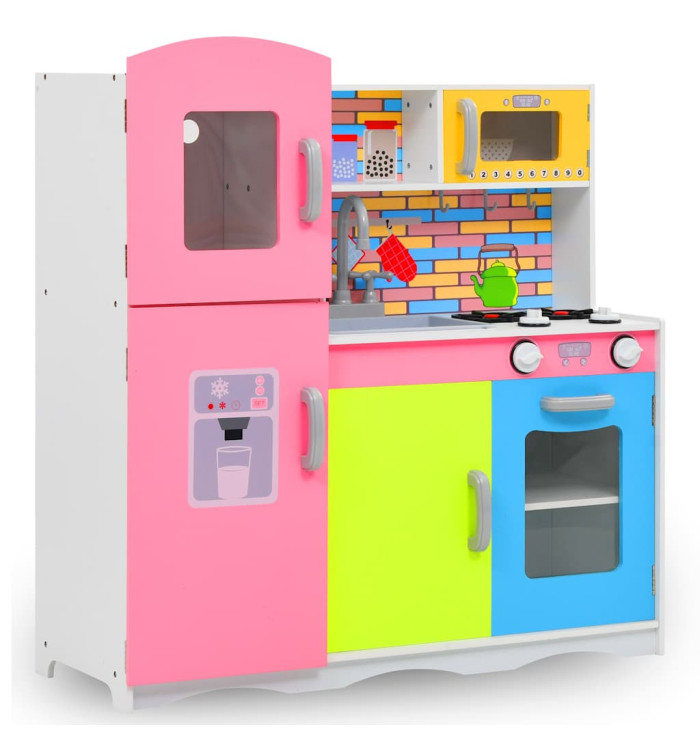 Cuisine en jouet pour enfants MDF 80x30x85 cm Multicolore | Mobilier & Déco