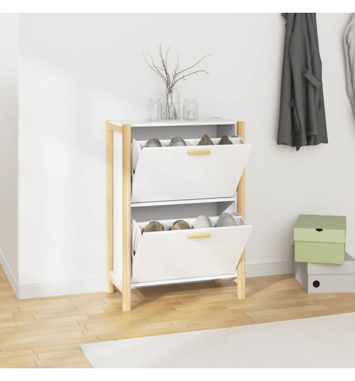 Armoire à chaussures Blanc 57,5x33x80 cm Bois d'ingénierie | Mobilier & Déco