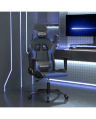 Chaise de jeu de massage Noir et bleu Similicuir | Mobilier & Déco