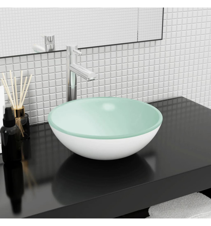 Lavabo Verre trempé 35x12 cm Blanc | Mobilier & Déco