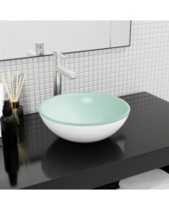 Lavabo Verre trempé 35x12 cm Blanc | Mobilier & Déco