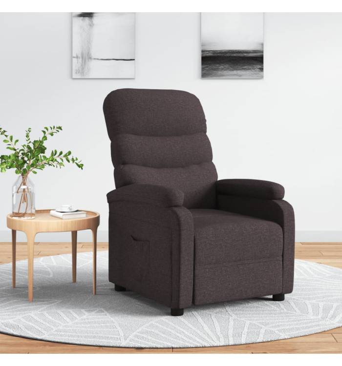 Fauteuil inclinable Marron foncé Tissu | Mobilier & Déco