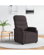 Fauteuil inclinable Marron foncé Tissu | Mobilier & Déco