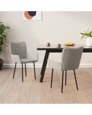 Chaises à manger lot de 2 Gris clair Velours | Mobilier & Déco