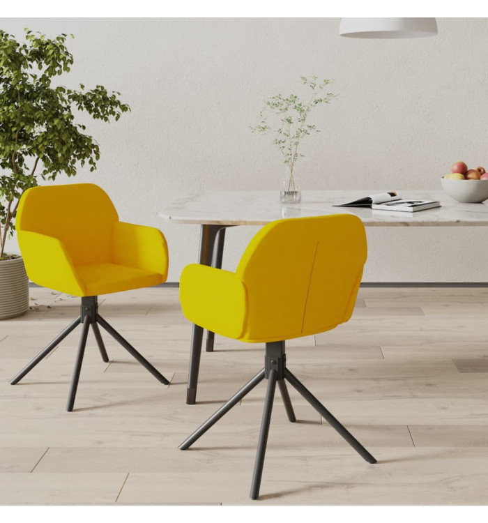 Chaises pivotantes à manger lot de 2 Jaune Velours | Mobilier & Déco