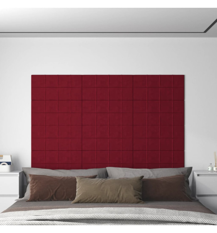 Panneaux muraux 12 pcs Rouge bordeaux 60x30 cm Velours 2,16 m² | Mobilier & Déco