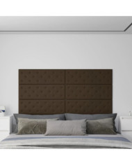 Panneaux muraux 12 pcs Marron 90x30 cm Similicuir 3,24 m² | Mobilier & Déco