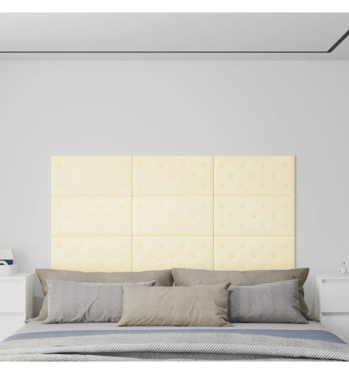 Panneaux muraux 12 pcs Crème 60x30 cm Similicuir 2,16 m² | Mobilier & Déco
